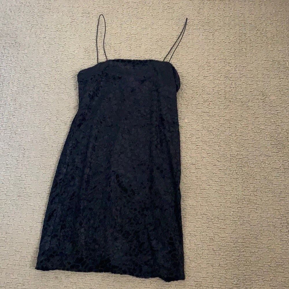 black mini dress.